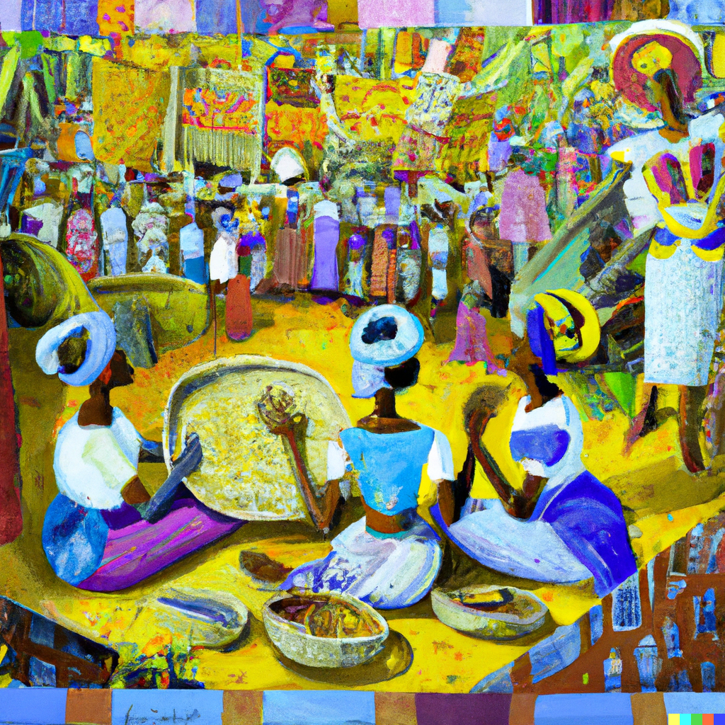 Azala textile. Original image depicting industrial paradigm in Madagascar. Colorful and joyful.